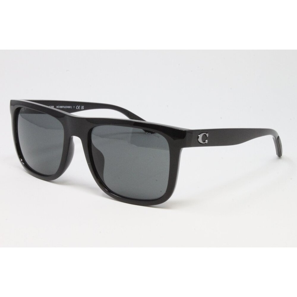 Share Coach HC8367U-50028 Black 57mm Plastic Square Logo Men's Fashion Sunglasse